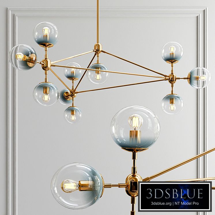 Modo Chandelier Globes Blue Ambre