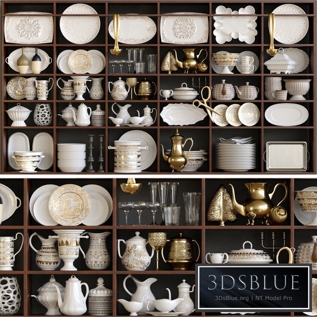 Wardrobe in a classic service. Tableware