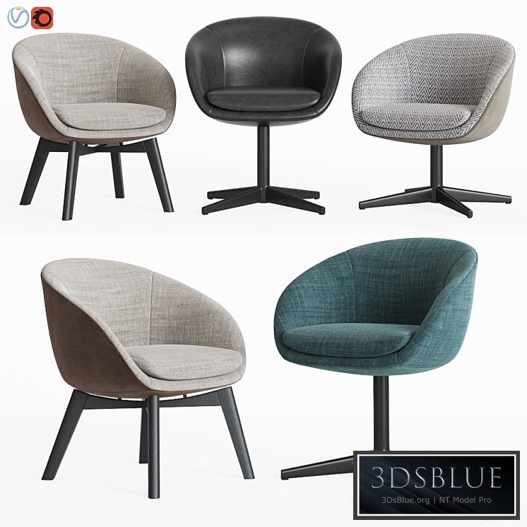 Minotti Russell Little Lounge & Dining Chair Set