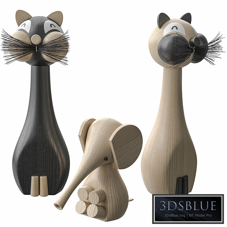 Lucie Kaas Baby Elephant and Siamese Cat