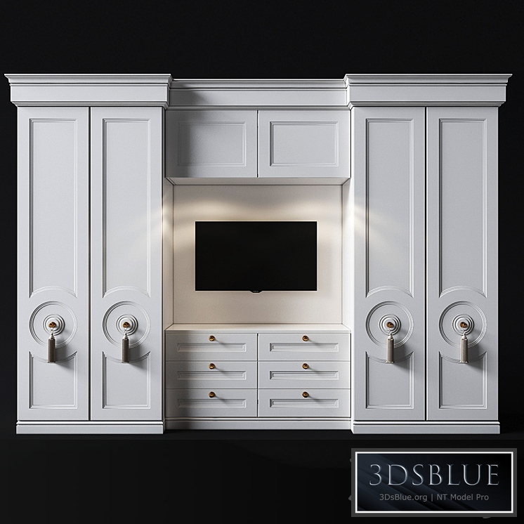 Wardrobe with TV area in the bedroom