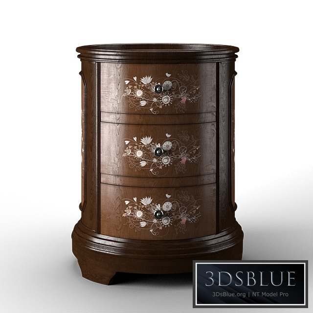 Jabbawy 3 Drawer Hand Painted Oval Tray Chest