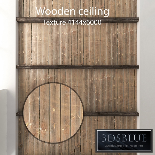 Wooden ceiling with beams 04