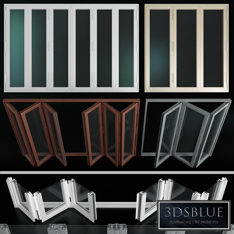 Folding stained Glass Aluminum Doors