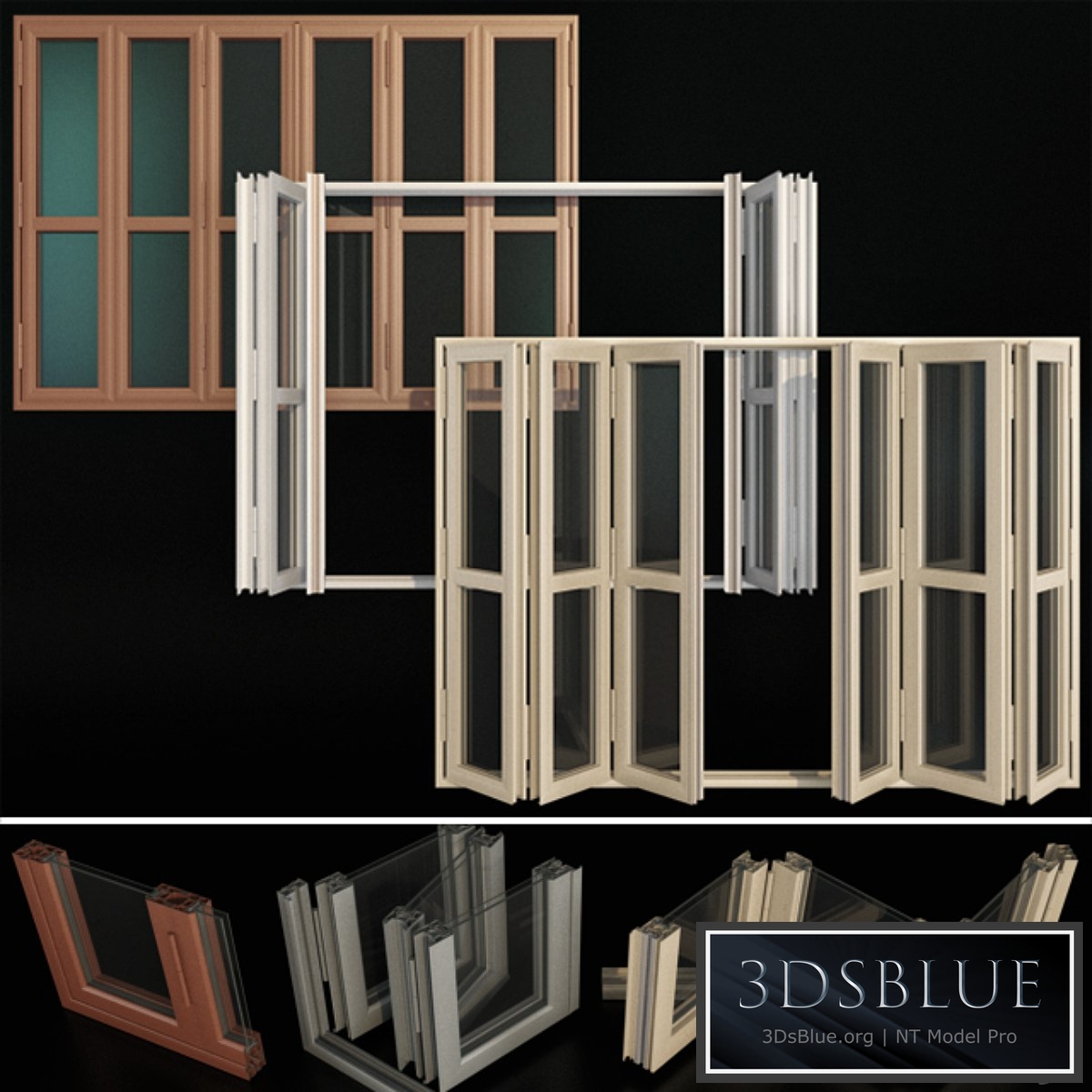 Folding stained Glass Aluminum Doors