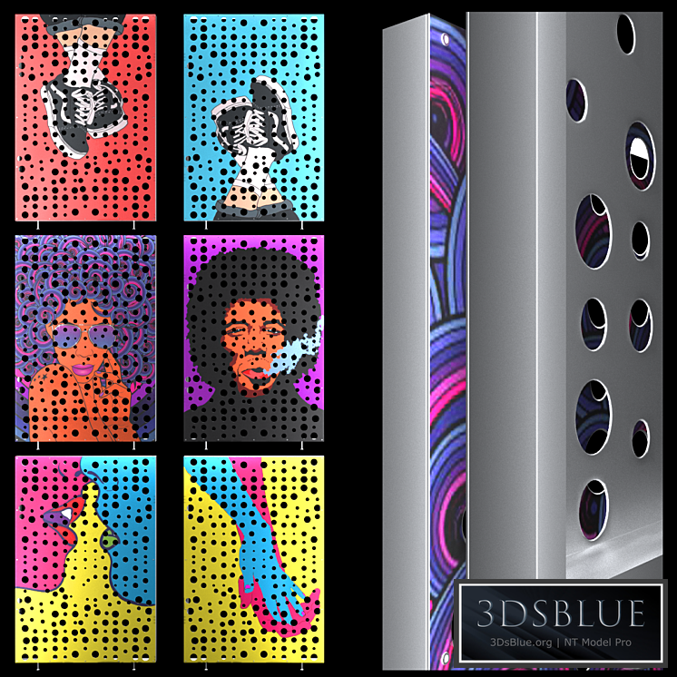 Pop Art Perforated Metal Panel