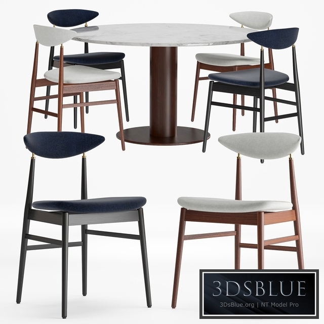 Gent Dining Chair - Fully Upholstered, Gubi