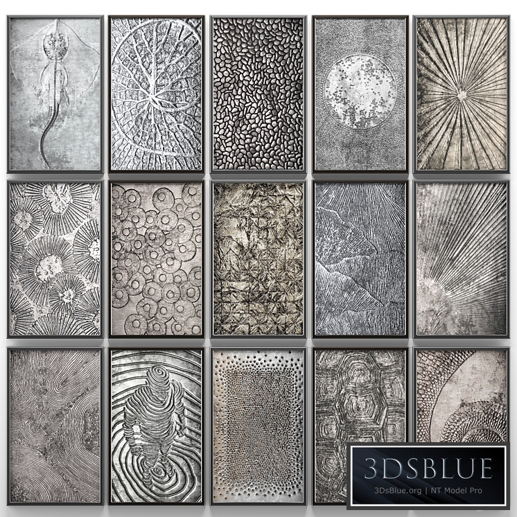 A collection of paintings. modern art. eleven, wall decor, a set of paintings, luxury, metal, set, decorative, abstraction, pattern, loft, industrial style