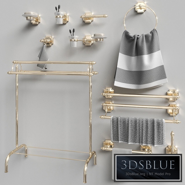 Set of accessories for the bathroom Berkley Gold Gaiamobili