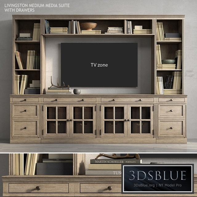 Pottery barn LIVINGSTON MEDIUM MEDIA SUITE WITH DRAWERS