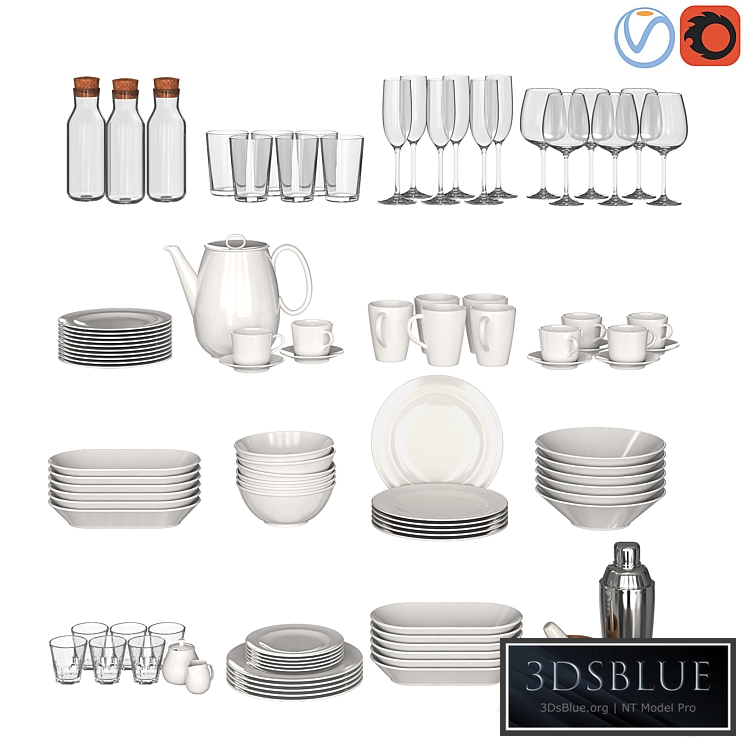 White dishes