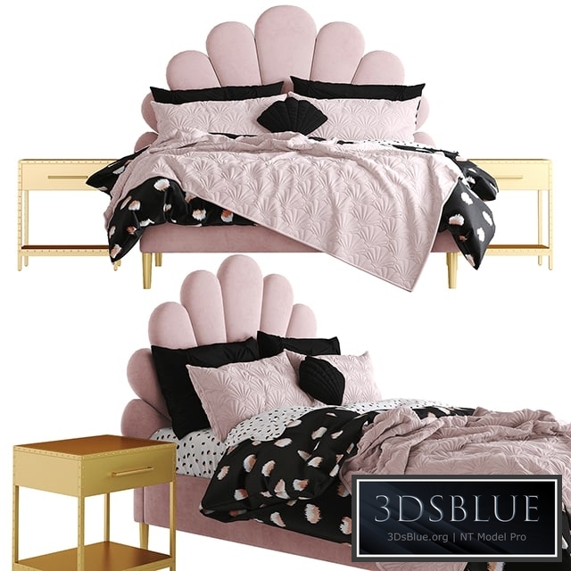 The Emily Meritt Shell Upholstered Bed