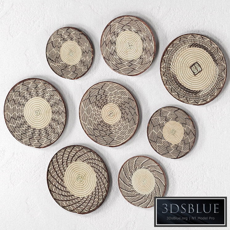 Wicker African wall baskets.1