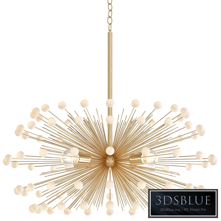 White Beaded Urchin Chandelier Sputnik