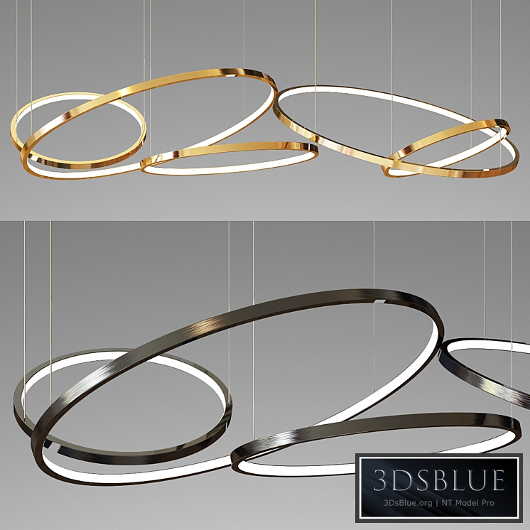 Decorative 5 Ring Chandelier - gold and black