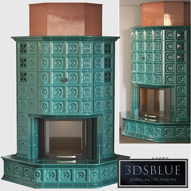 Tiled fireplace