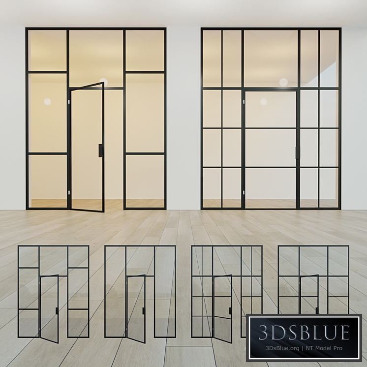 Glass partition. A door. 12