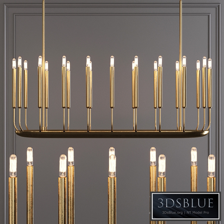 Restoration Hardware QUENOUILLES LINEAR CHANDELIER 50 Brass
