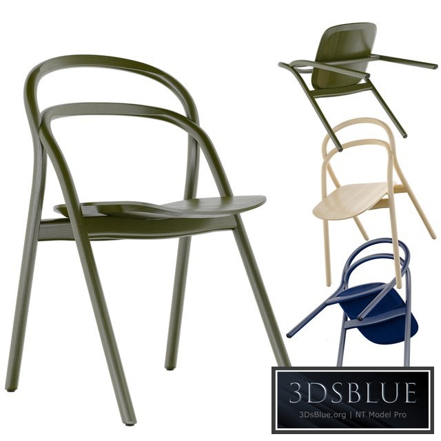 Hem Udon Chair Beech, Blue and Green Color