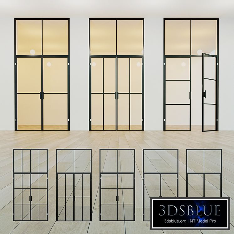 Glass partition. A door. sixteen