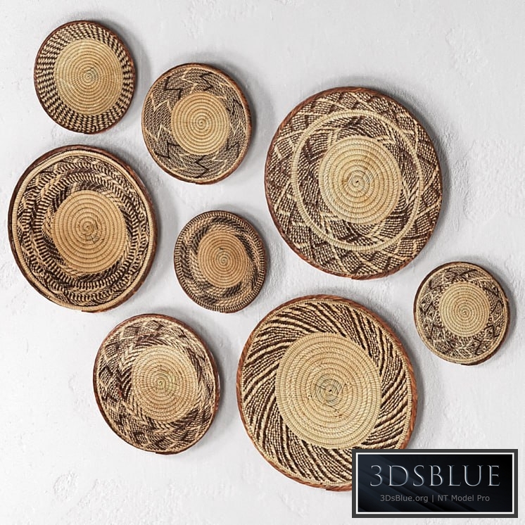 Wicker African wall baskets.