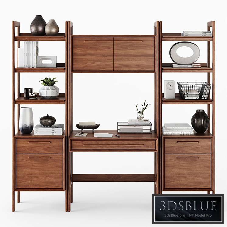 C & B Tate Bookcase Desk and File Cabinets