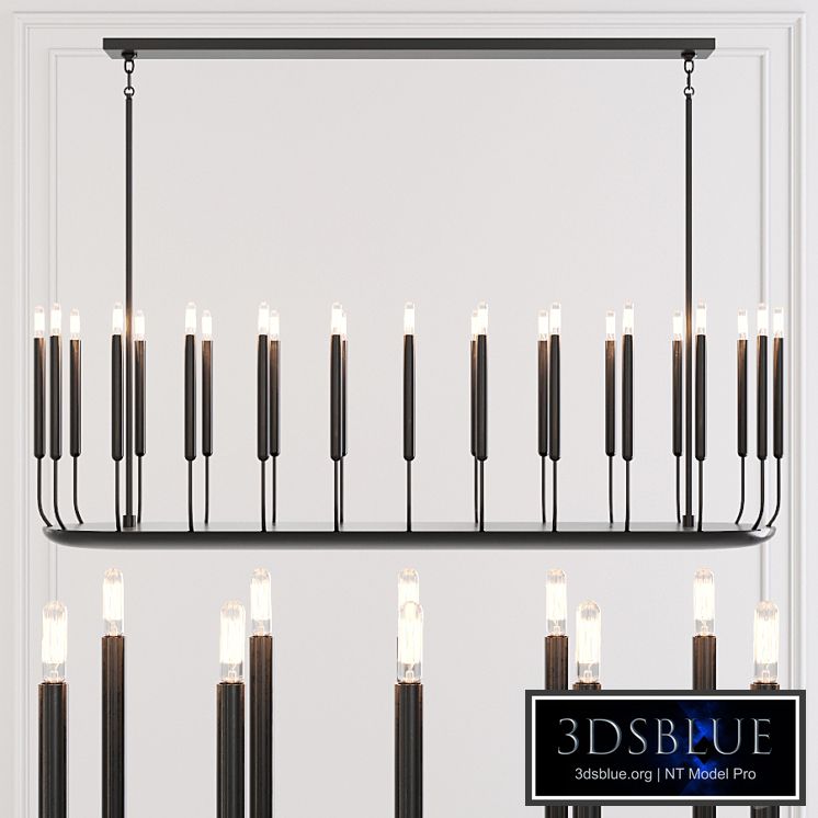 Restoration Hardware QUENOUILLES LINEAR CHANDELIER 61 Black