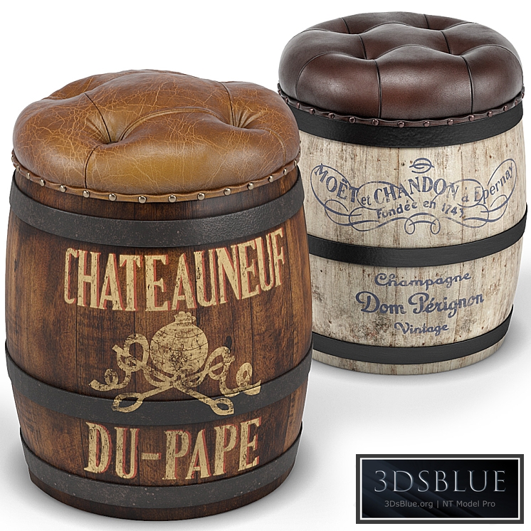 Moet, Chateauneuf du Pape Wine Barrel Stools