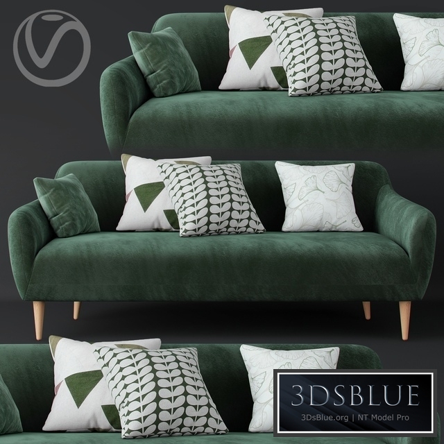 Macy Green Velvet Sofa