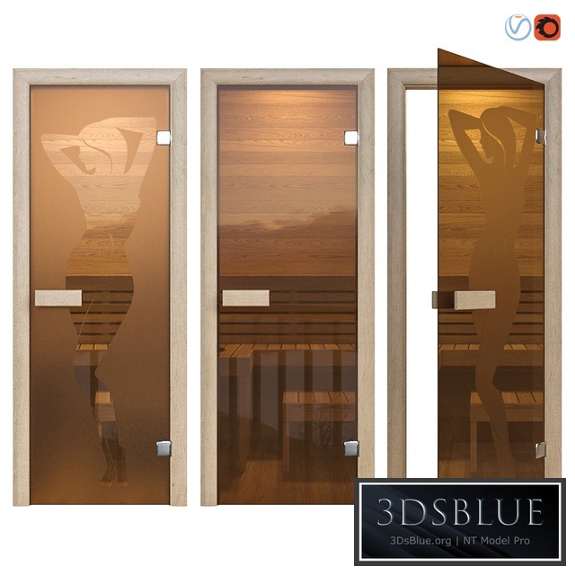 Door glass for a sauna of Sauna wood