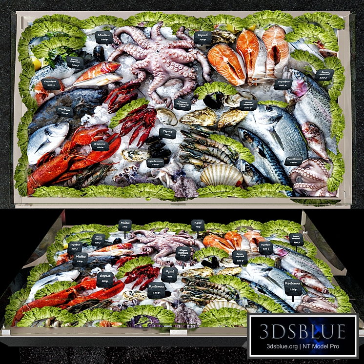 Showcase with seafood 2