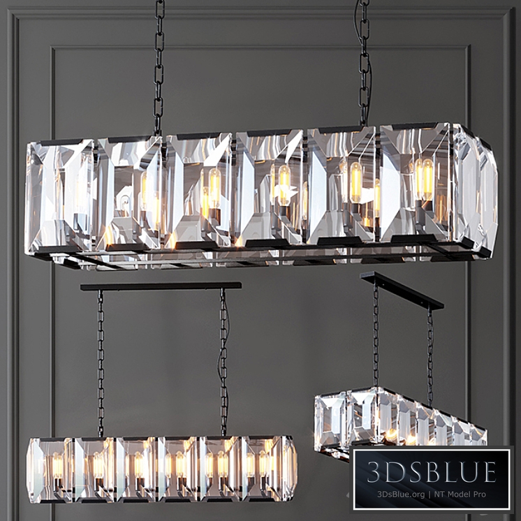 Chandelier RH Harlow Crystal Square Chandelier 10