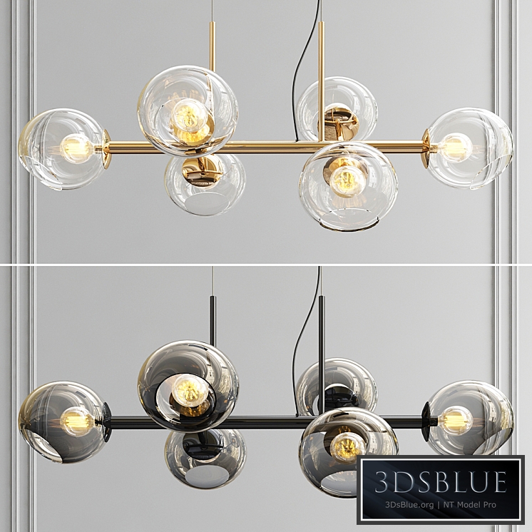 Staggered Glass Chandelier - 6 Light