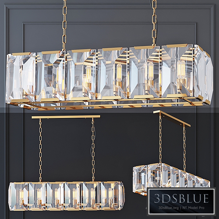 Chandelier Harlow Crystal SQUARE Gold
