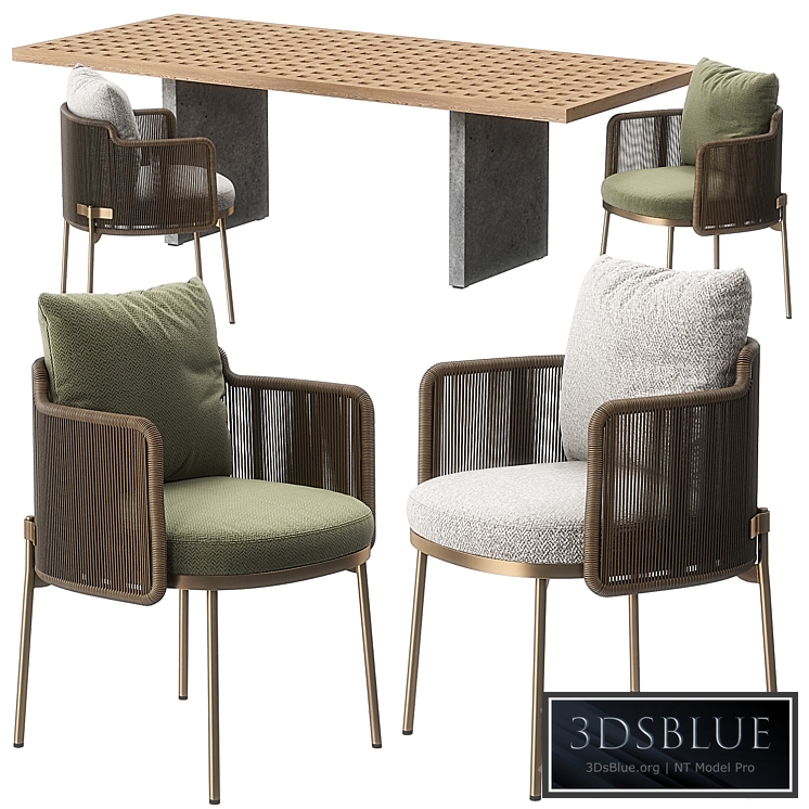 Tape chair Quadrado table by Minotti