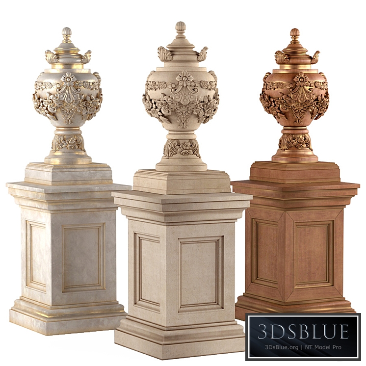 Classic vase for decoration of the facade and interior