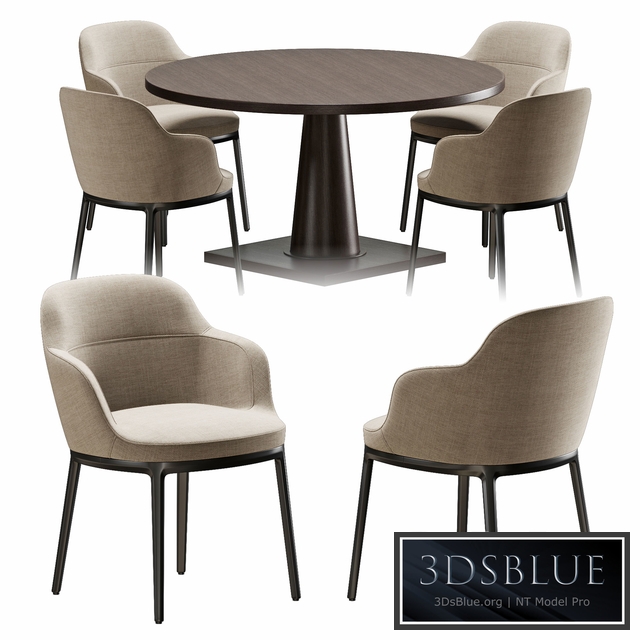 Chair and table B & B Maxalto Caratos, Maxalto Convivio