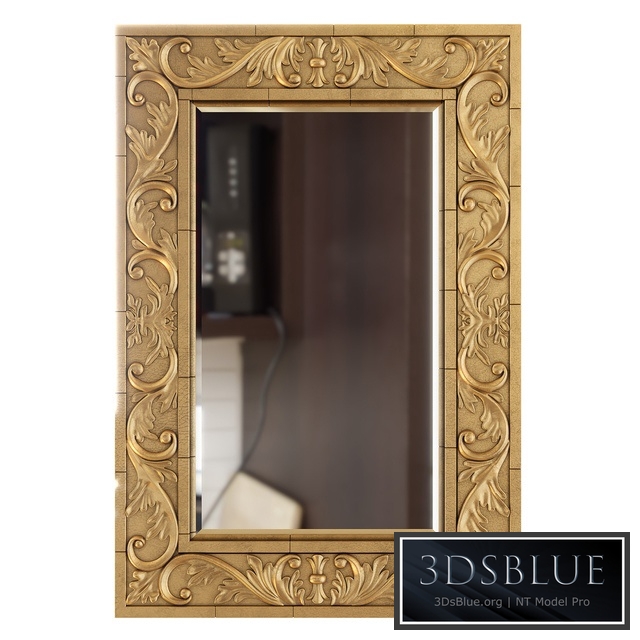 Hamilton Hills Large Gold Antique Inlay Baroque Styled Framed Mirror | Aged