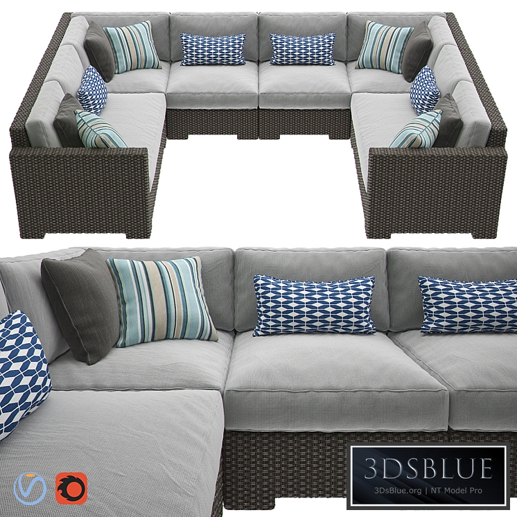 VENTURA Umber 6-Piece Loveseat