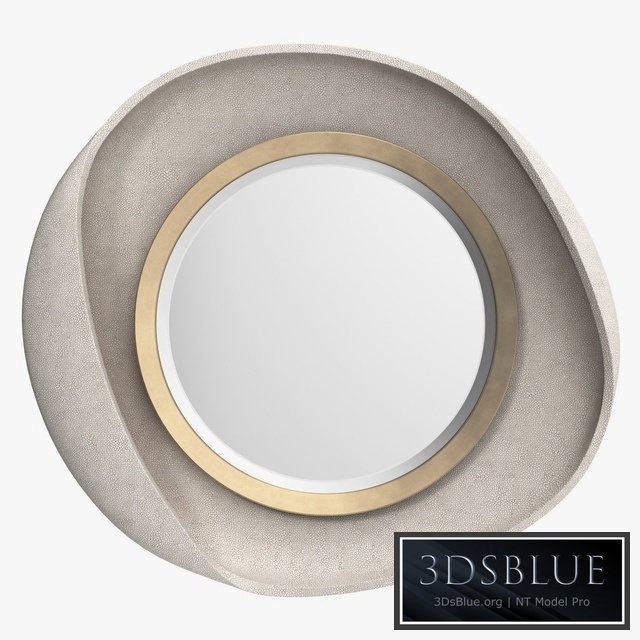 R & Y Augousti - Petal mirror in cream shagreen
