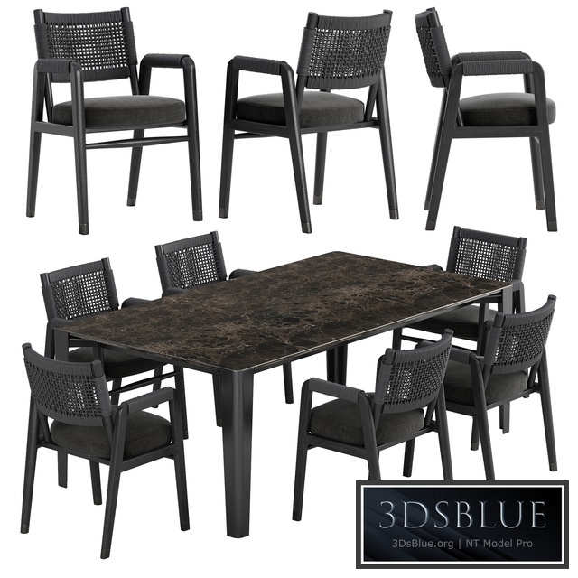 Flexform Ortigia chair Iseo table set