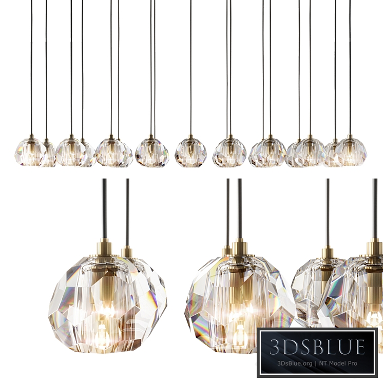 RH modern boule de cristal chandelier