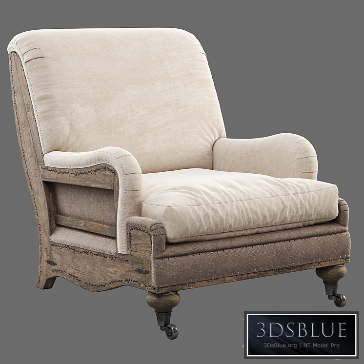 RH Deconstructed English Roll Armchair