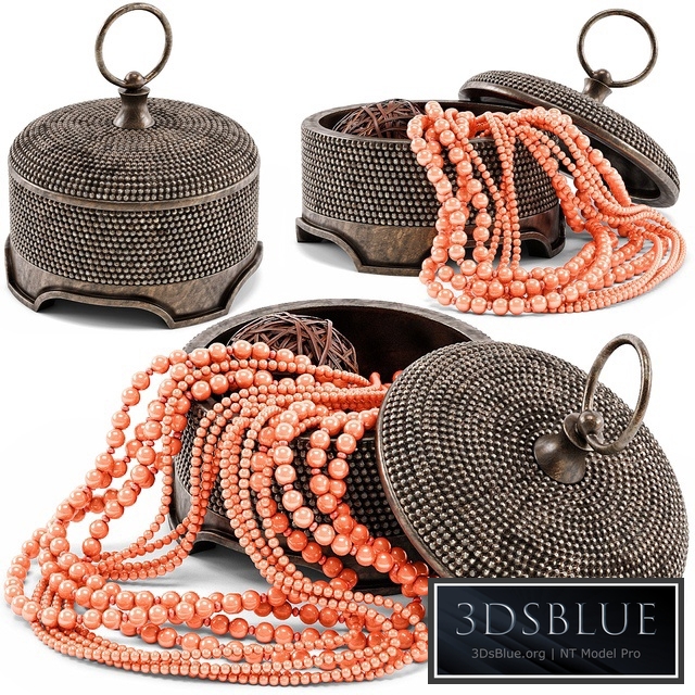 Paisley Bazaar Burnished Beaded Round Box