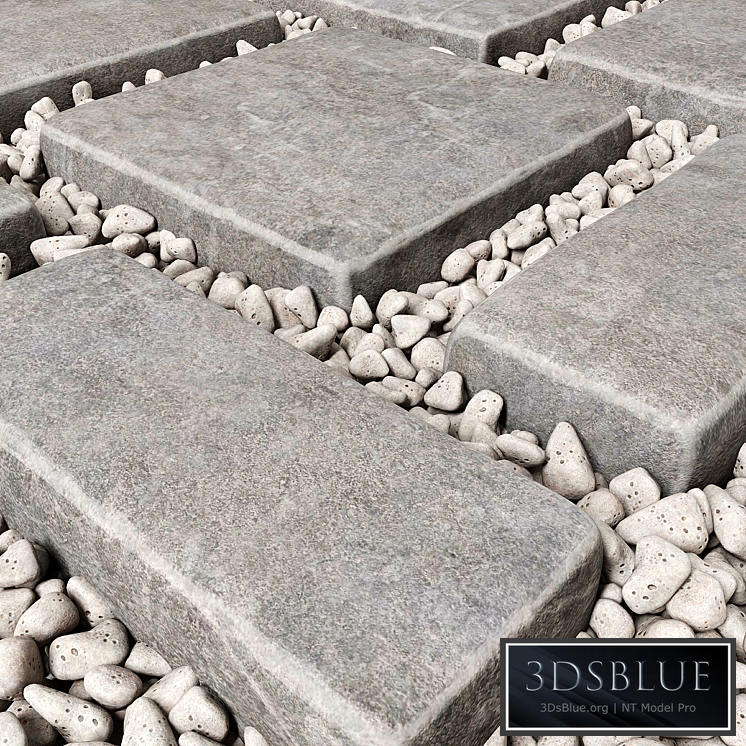 Paving and pebble / Pebble paving