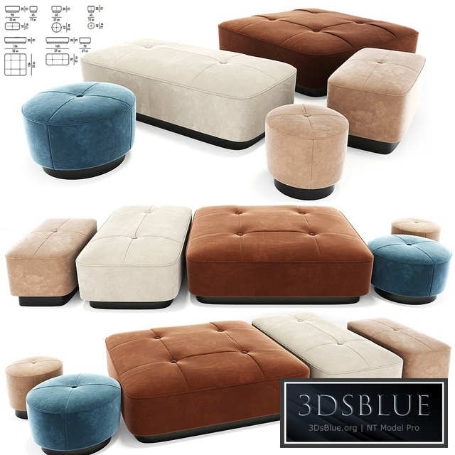Minotti Jacques Poufs Set
