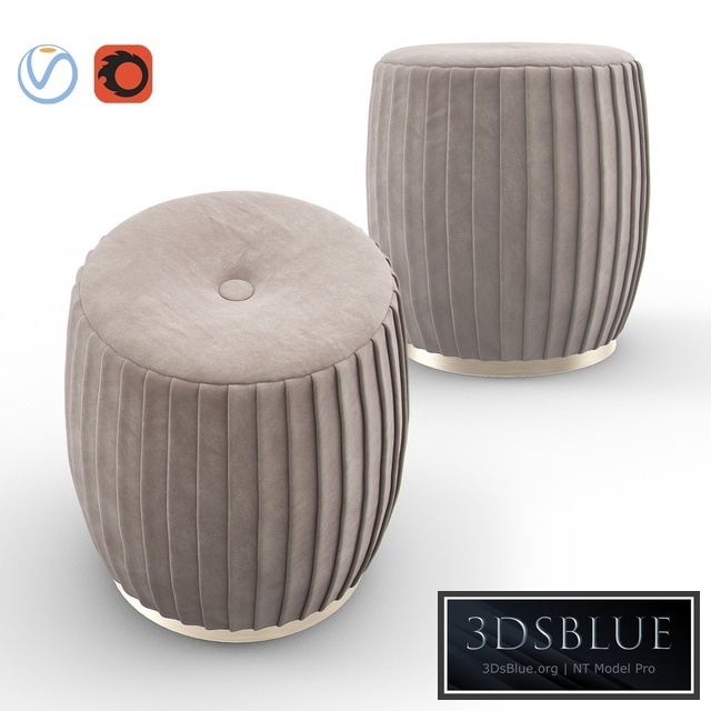 BELLA Beige Velvet Ottoman
