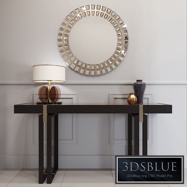Console Seoul + Desk lamp Budapest + Mirror M10094