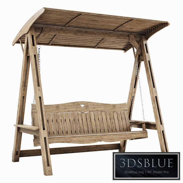 Garden swing made of wood