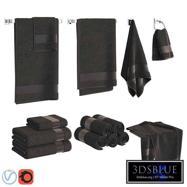 Black towels set